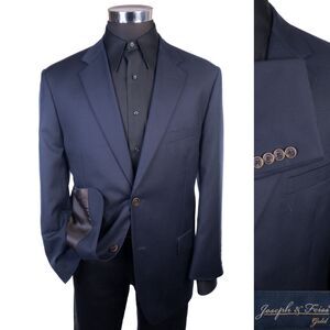 Joseph & Feiss Gold Blazer Men 42S Navy Blue Wool Sport Coat Single Vent Jacket